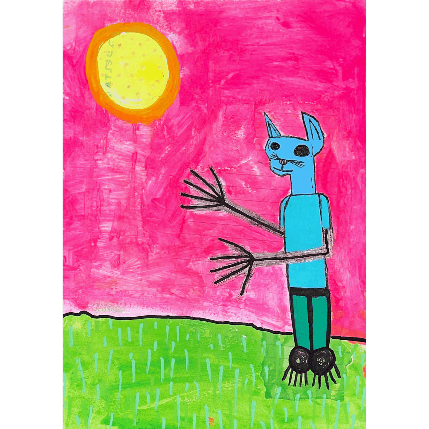 “The Blue Cat” - Paper Collage