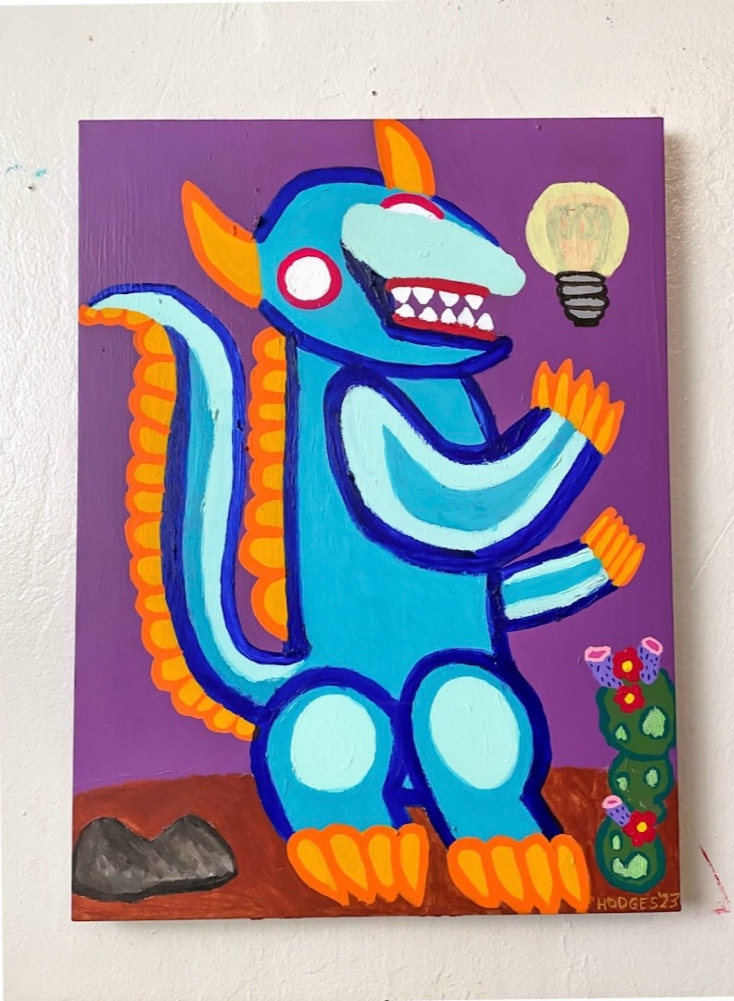 “The Blue Dinosaur I’ve Been Carrying Around in My Head the Last Few Days, Processing" - Painting
