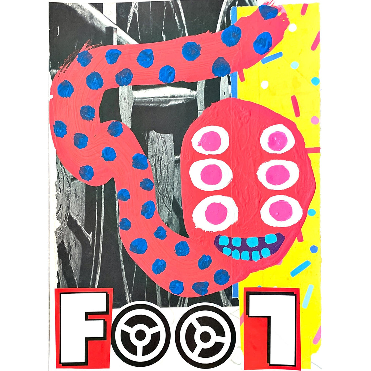 Fool, original paper collage by Brandon Hodges