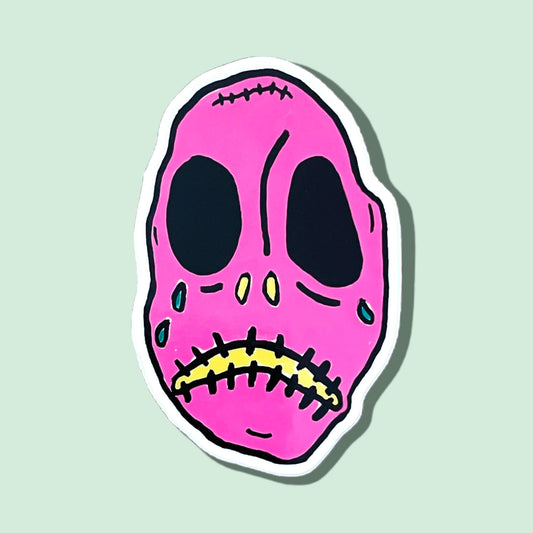 Pink Monster Face - Sticker