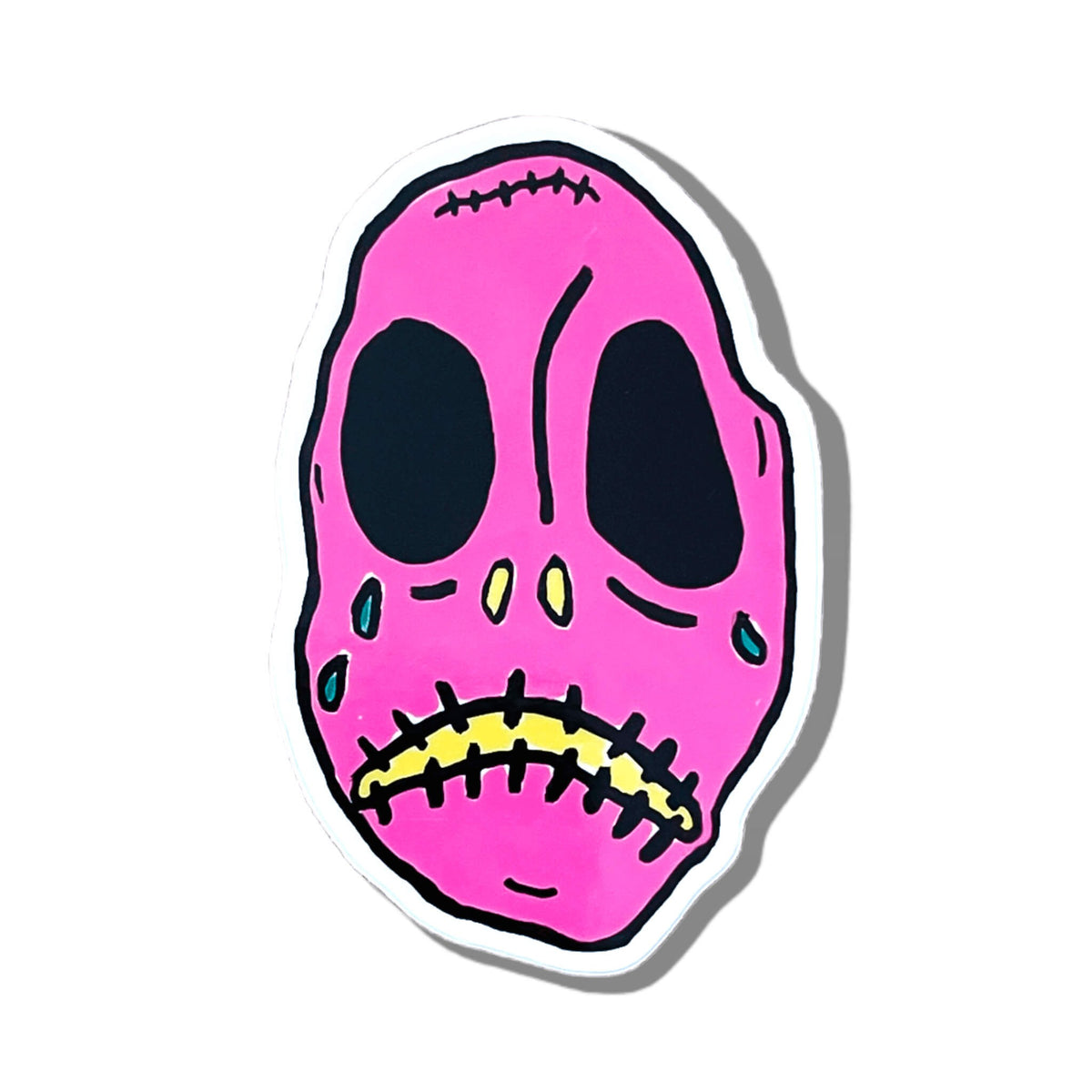 Pink Monster Face, vinyl sticker by Brandon Hodges