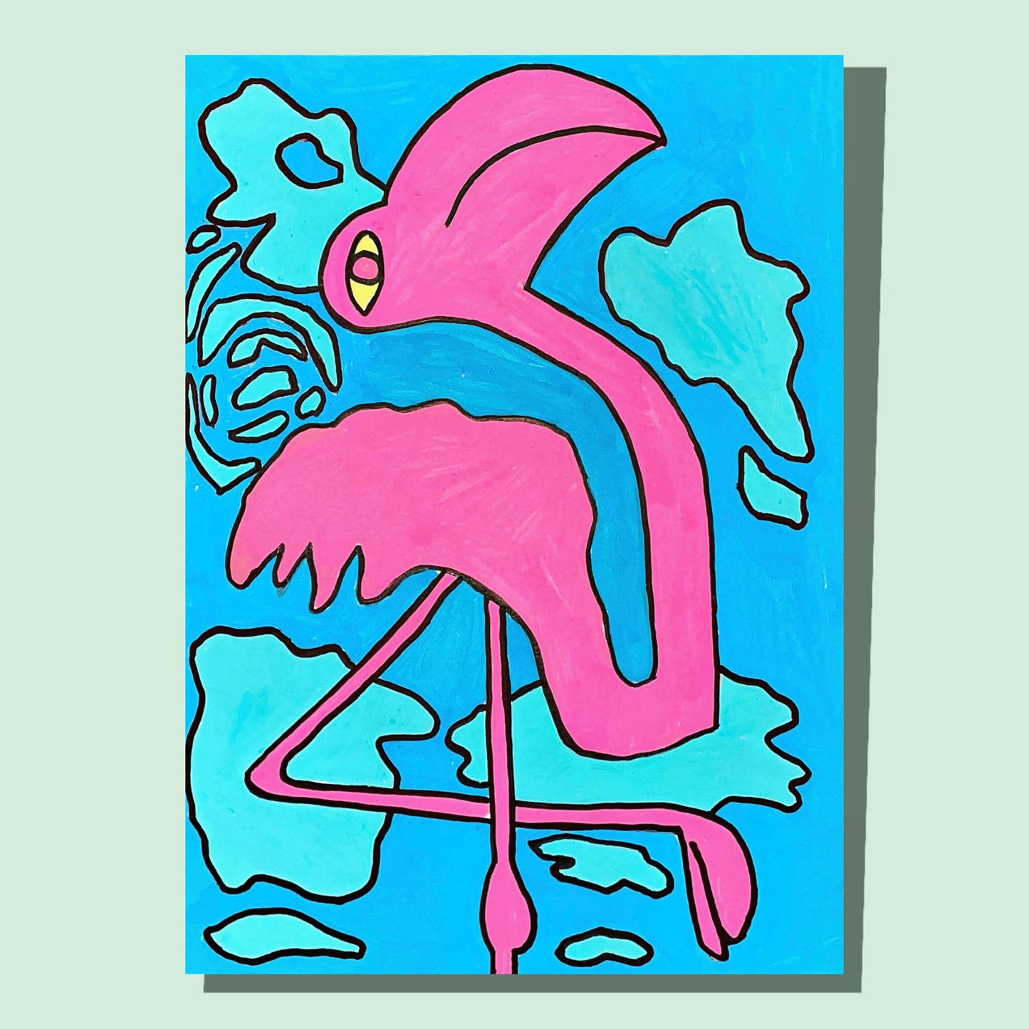 "Pink Flamingo" - Drawing