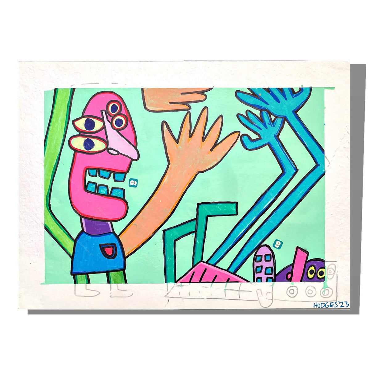Between the Lines, original drawing by Brandon Hodges