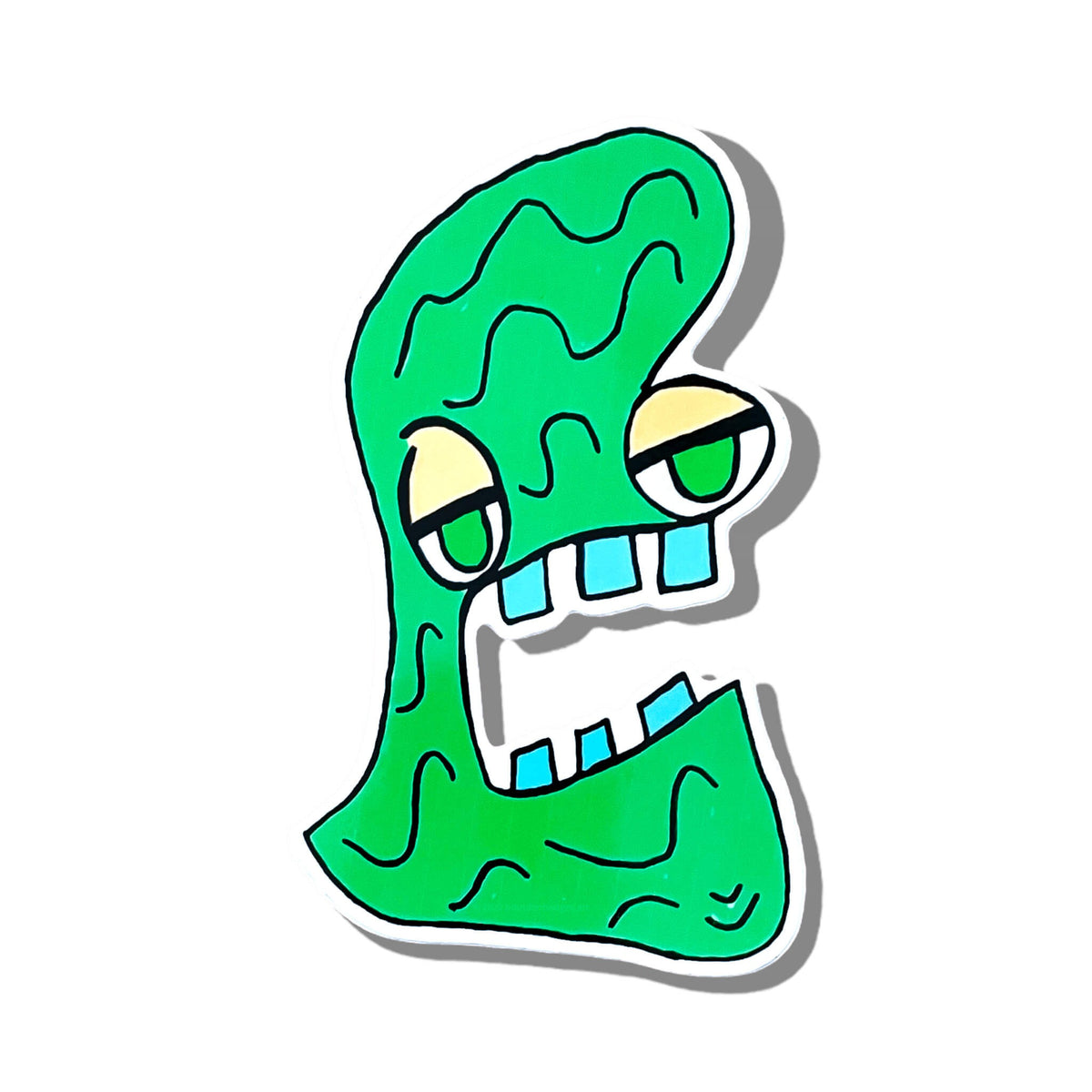 Green Monster Face, vinyl sticker by Brandon Hodges