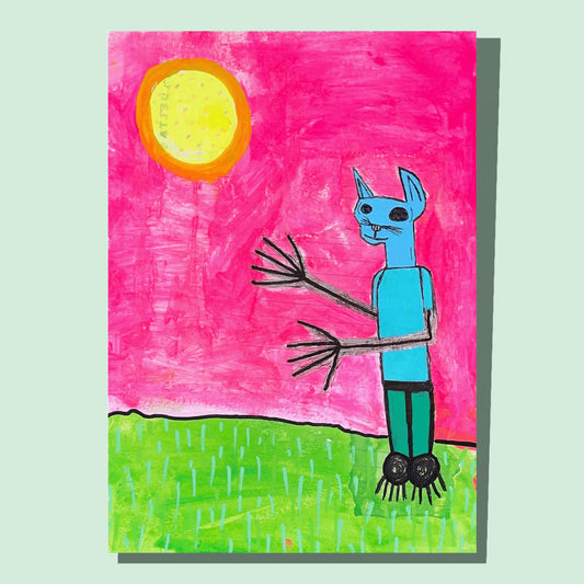 “El gato azul” - Collage de papel