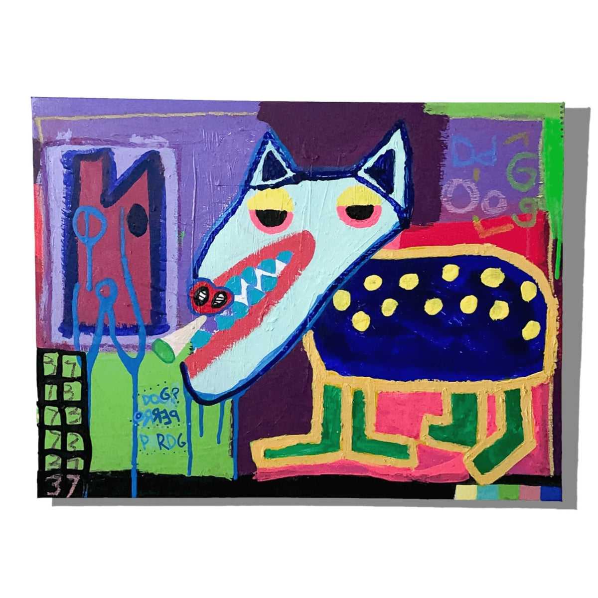 Untitled Perro, original painting by Brandon Hodges