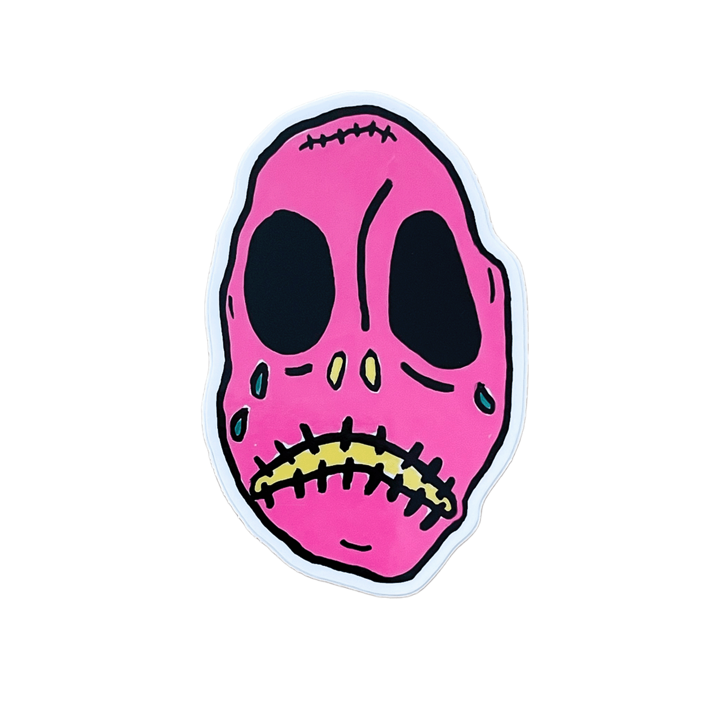 Cara de monstruo rosa - Pegatina